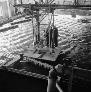 Reportage uit het waterloopkundig laboratorium te Delft, betreffende de droogleg, Bestanddeelnr 900-9474