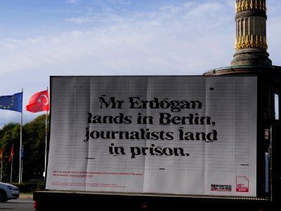 Reporters Without Borders protest during Erdogan state visit in Berlin 28-09-2018 02