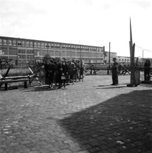 Reportage van het interneringskamp op de Levantkade te Amsterdam. Nu zijn er ca., Bestanddeelnr 900-4204