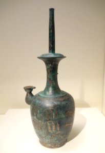 Ritual ewer, Korea, Goryeo dynasty, approx. 1000-1100 AD, bronze with silver inlay - Asian Art Museum of San Francisco - DSC01430