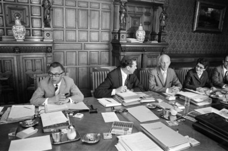 Rijksministerraad bijeen met nieuwe kabinet Biesheuvel, Den Haag, Bestanddeelnr 924-7175