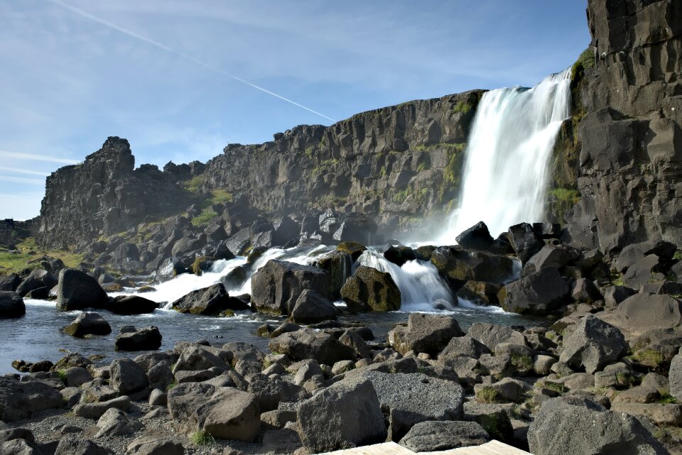 Iceland waterfall rocks
