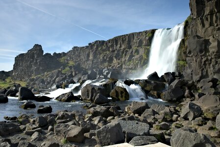 Iceland waterfall rocks
