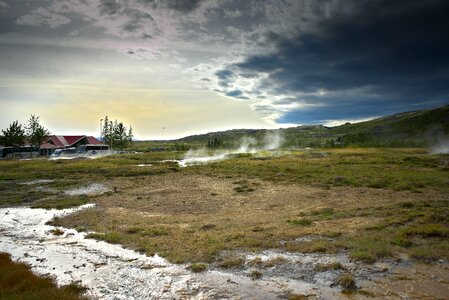 Iceland dramatic geyser