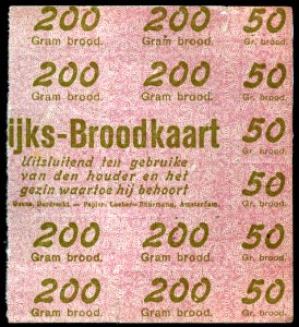 Rijks broodkaart distributiebonnen