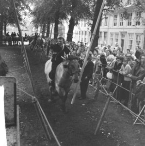 Ringrijden in Middelburg Boer op paard kwam aanrijden, Bestanddeelnr 912-8661
