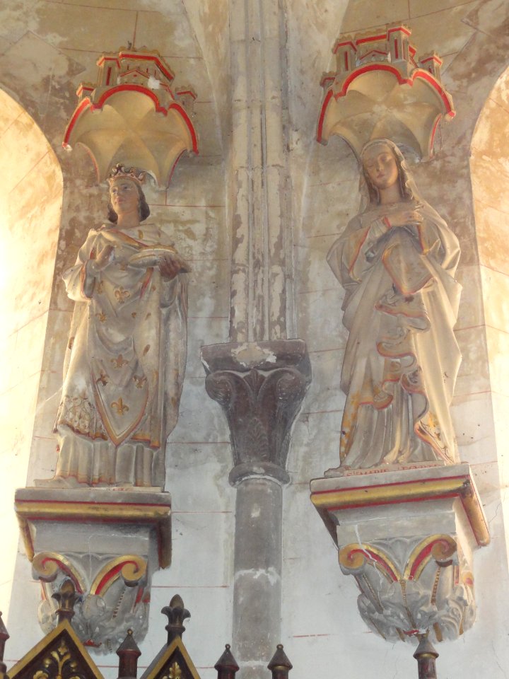 Riville (Seine-Mar.) église, statue 23 Saint Louis et 24 Sainte Marie d'Égypte