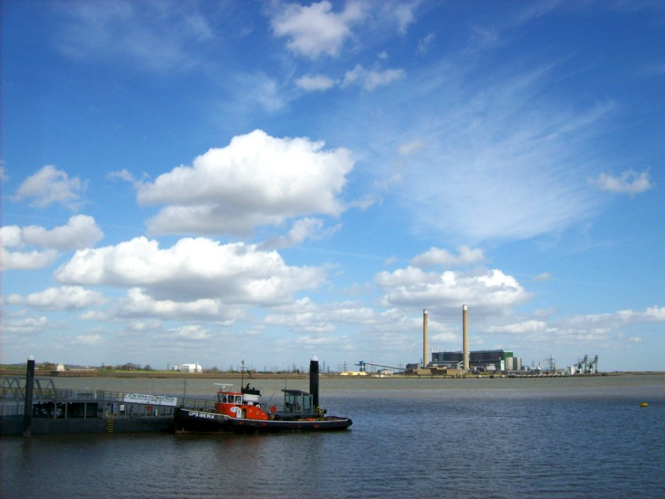 River Thames at Gravesend (with Tilbury Power Station)