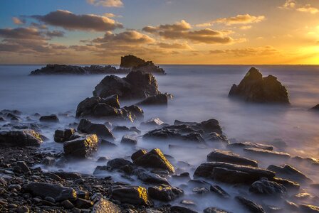 Sunset ocean wales photo