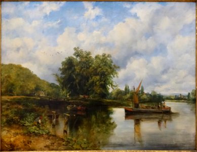 River Scene with Figures by William Frederick Watts, undated, oil on canvas - Krannert Art Museum, UIUC - DSC06223
