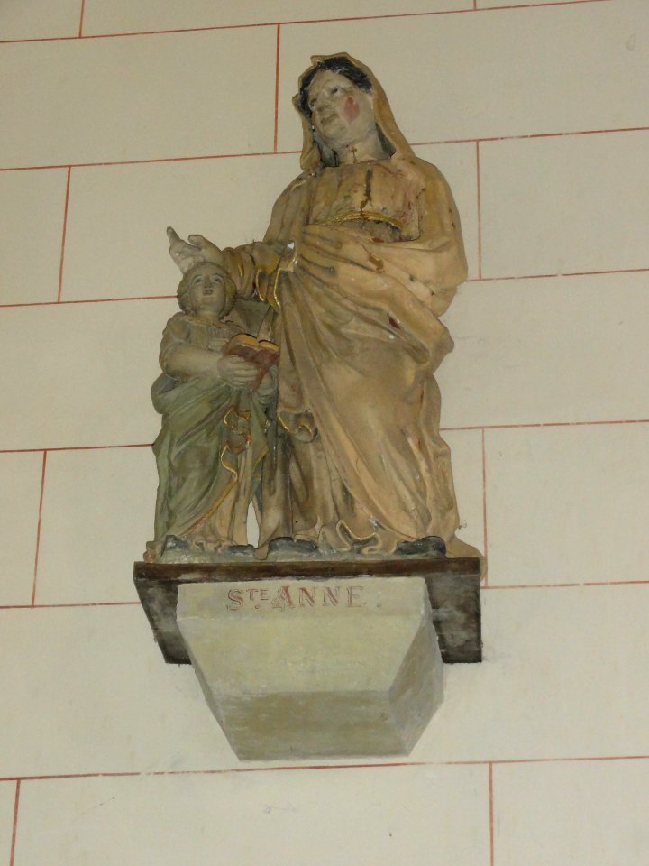 Riville (Seine-Mar.) église, statue 04 Saint Anne avec Marie