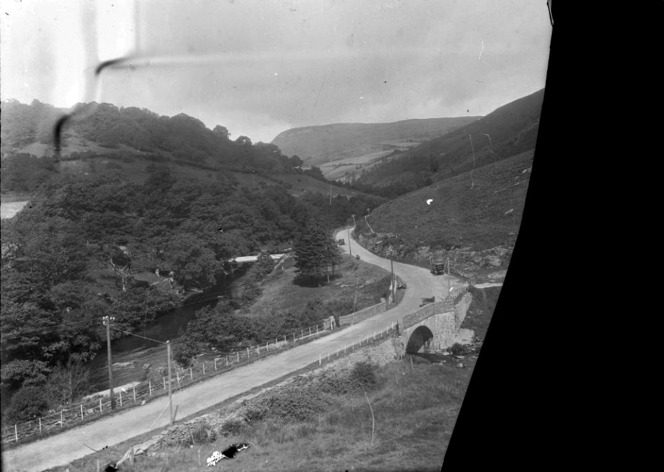 River Wye at Marteg bridge and A470 road (1294246)