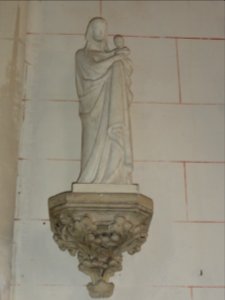 Riville (Seine-Mar.) église, statue 09 Vierge à l'Enfant, monochrome
