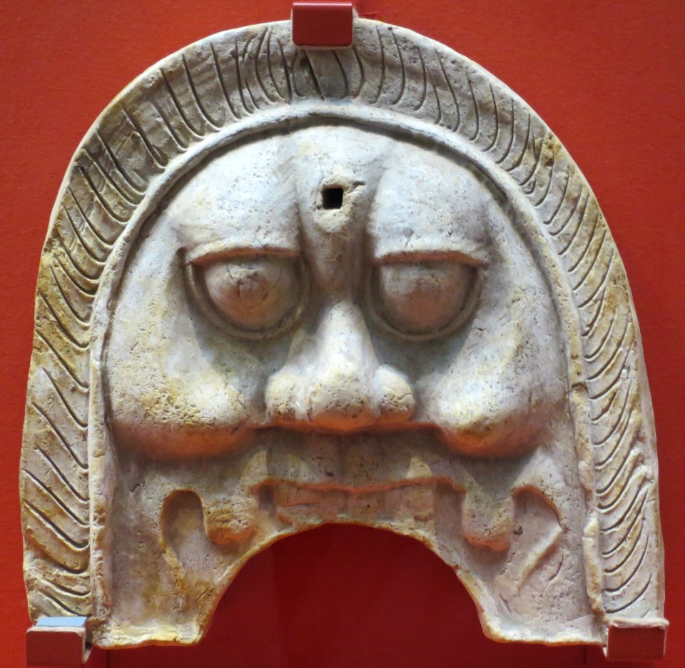 Ridge-end tile, Nara period, 8th century, Tokyo National Museum