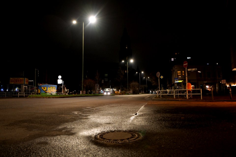 Rheinstraße Berlin-Friedenau at night 2021-01-08 09