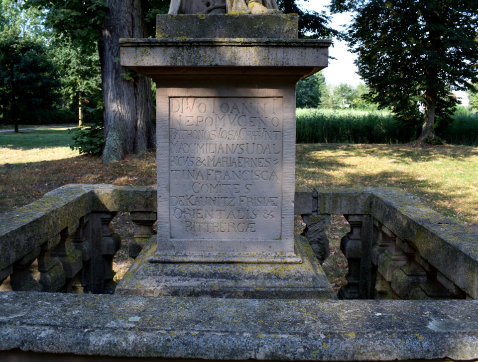 Rietberg - Nepomuk-Statue - Inschrift - 1