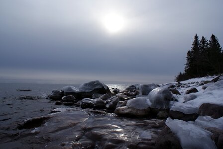 Ice winter shoreline photo