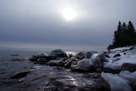 Ice winter shoreline