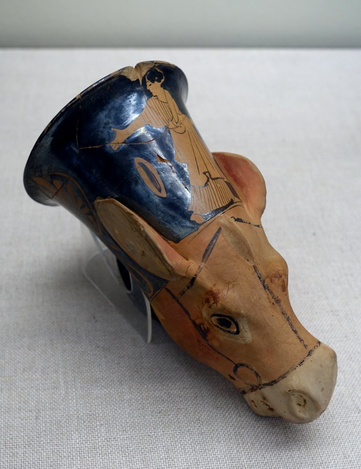 Rhyton in the form of a donkey's head, Athens, c. 450 BC, L 628 - Martin von Wagner Museum - Würzburg, Germany - DSC05822