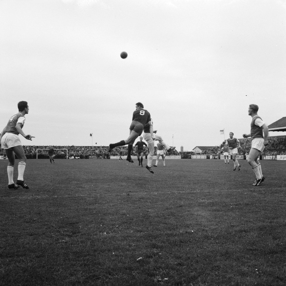 RHC tegen Haarlem 1-1, voetbal, Kuyer, Angement in Honout, Bestanddeelnr 914-3575