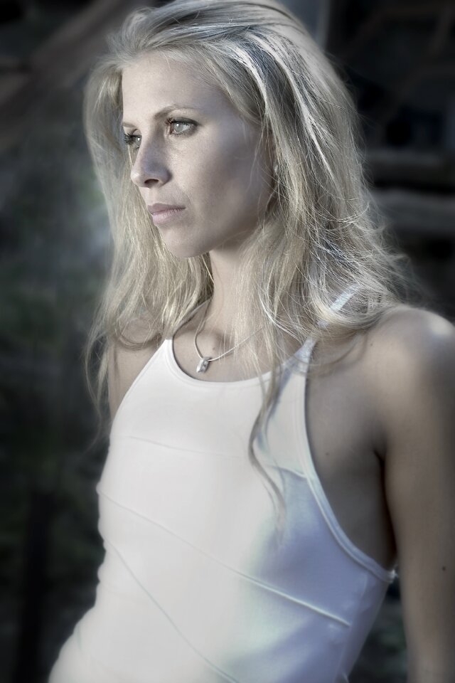 Model blonde gray model