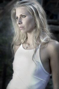 Model blonde gray model