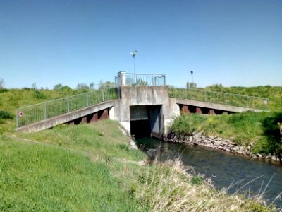 Rheinniederungskanal (Areko), Schließe Auslass Polder Söllingen-Greffern bei Hügelsheim