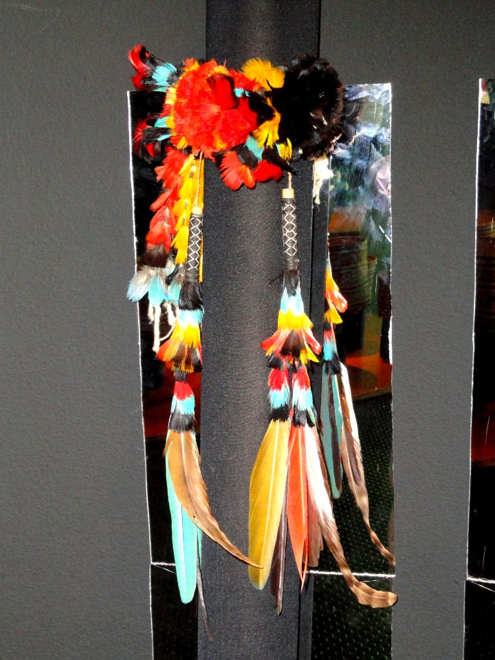 Rikbaktsa feathers - Memorial dos Povos Indígenas - Brasilia - DSC00526