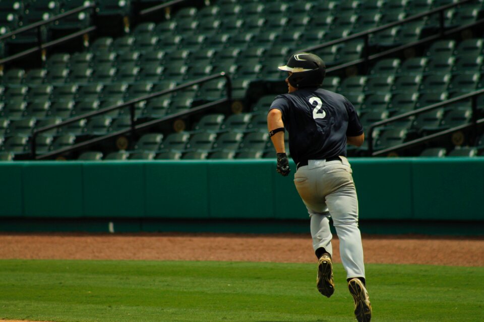 Baseball running bases ball player