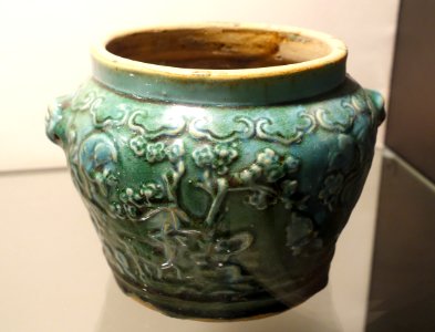 Rice container, Bien Hoa ceramic, green glaze - Nguyen dynasty, 19th century AD - Vietnam National Museum of Fine Arts - Hanoi, Vietnam - DSC05298