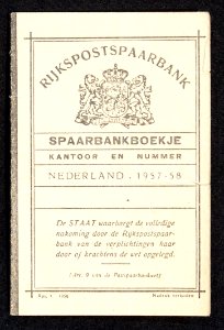 Rijkspostspaarbank Kalender in vorm van Spaarbankboekje, foto 1