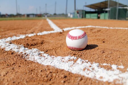 Baseball gravel brown field photo