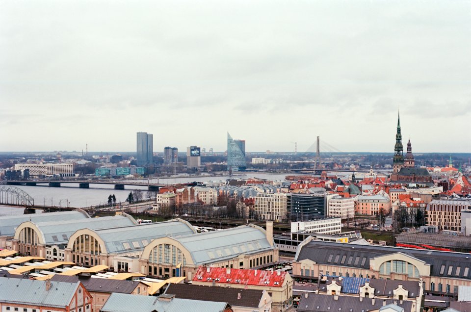 Riga central market aerial view 2020-03