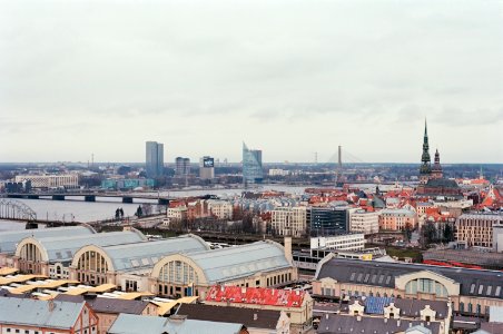Riga central market aerial view 2020-03