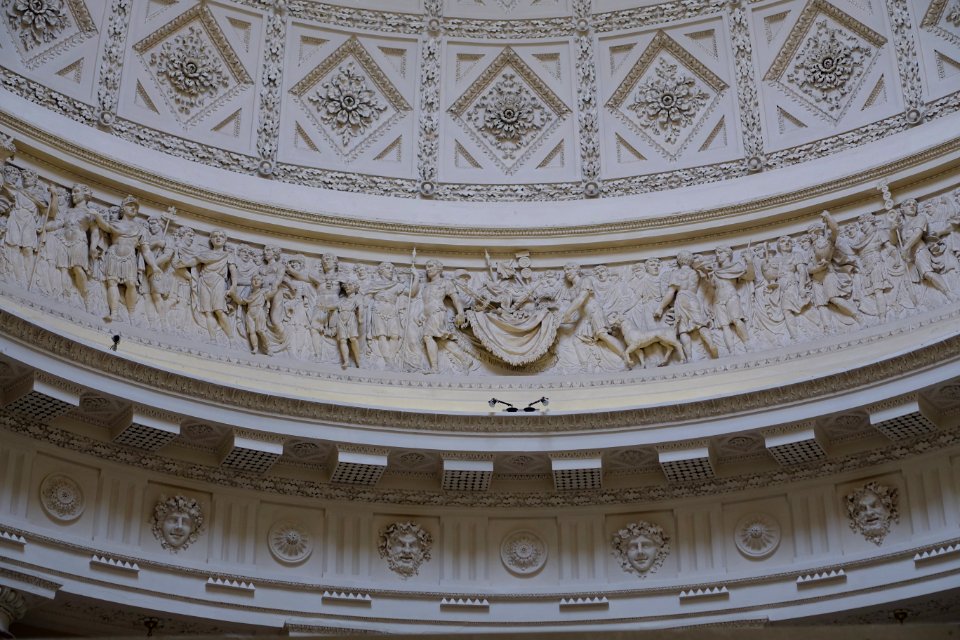 Saloon dome frieze, 3 of 4 - Stowe House - Buckinghamshire, England - DSC07199