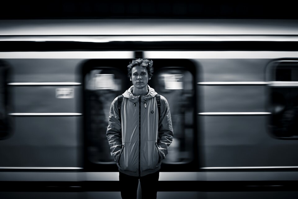Train public transportation motion