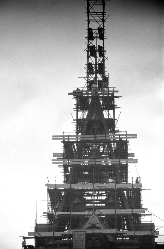 Rijksmuseumtoren in restauratiesteigers, Bestanddeelnr 911-6177
