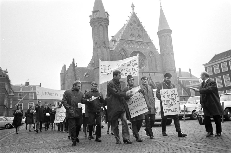Rietsuikeractie 1968 de demonstranten op het Binnenhof, Bestanddeelnr 921-9094
