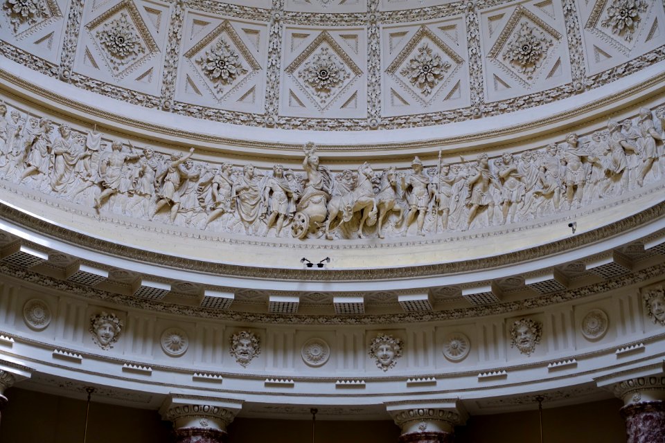 Saloon dome frieze, 1 of 4 - Stowe House - Buckinghamshire, England - DSC07187