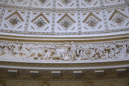Saloon dome frieze, 2 of 4 - Stowe House - Buckinghamshire, England - DSC07195