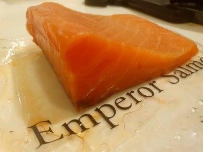 Salmon sold in Japan under the brand "Emperor Salmon" photo