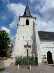Salperwick (Pas-de-Calais) l'église Notre Dame de la Bonne Fin, la tour