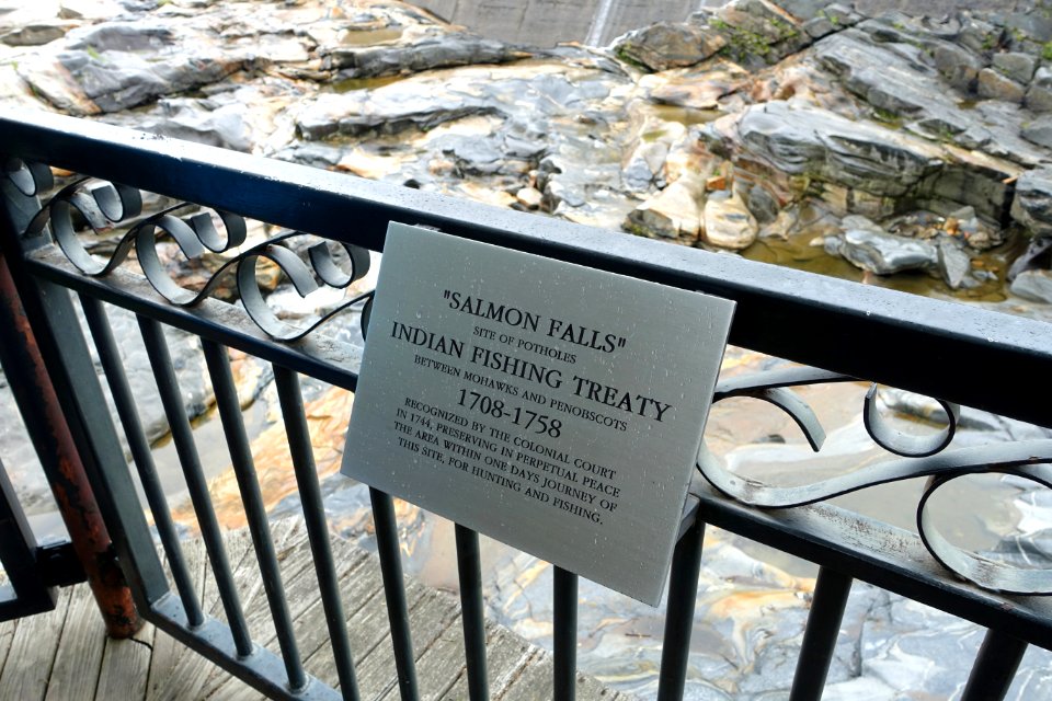Salmon Falls sign at the glacial potholes - Shelburne Falls, Massachusetts - DSC00194