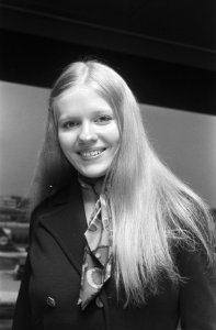 Samantha Ridge , Summer Festival Queen 1971 van New York , arriveert op Schiphol, Bestanddeelnr 924-3173