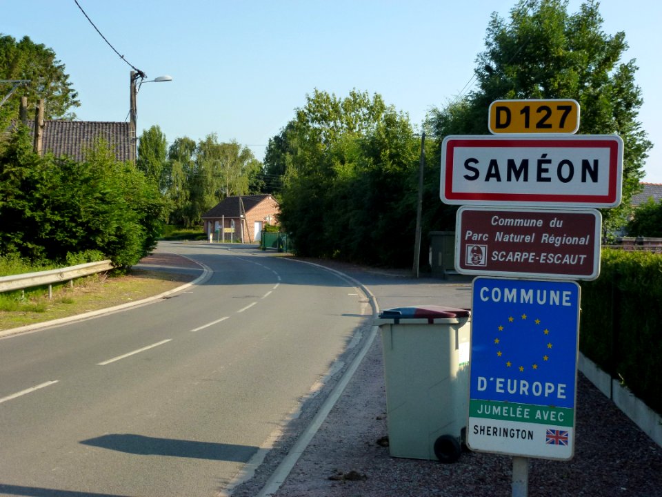 Saméon (Nord, Fr) city limit sign