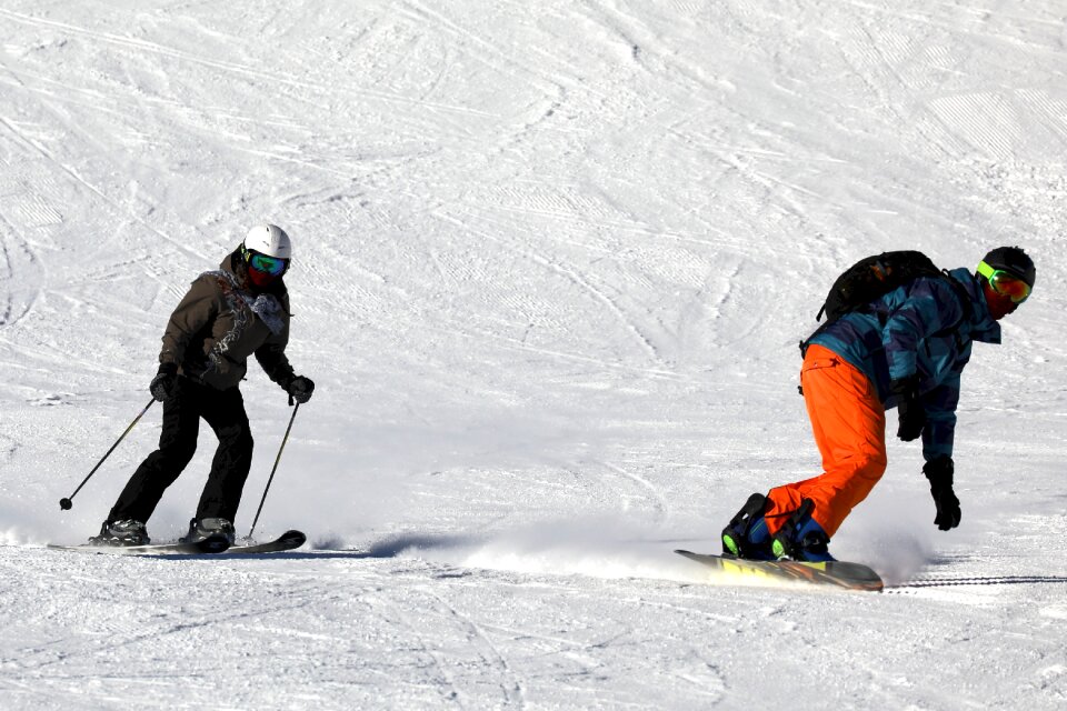 Alpine snowboarding winter
