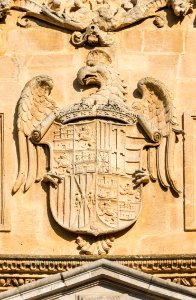 San Jeronimo church relief sculpted CoA of Spain Granada Andalusia Spain