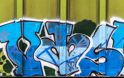 Grunge street art graffiti wall photo