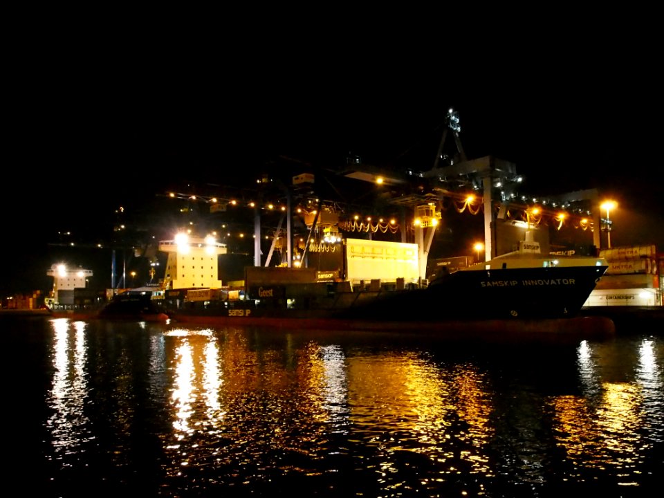 Samskip Innovator & Samskip Courier by night in Rotterdam pic3