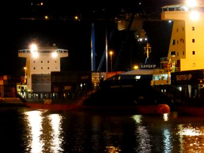 Samskip Courier by night in Rotterdam